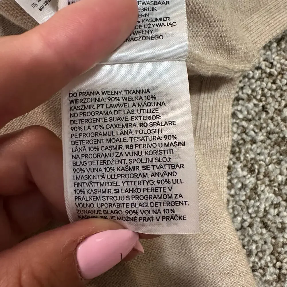 H&M Women's Cashmere-Blend Sweater Size M In Light Beige Melange - Picture 11 of 12